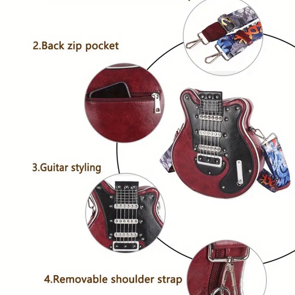 Guitar style purse, crossbody detachable strap. This is NWOT, please see photos - Picture 10 of 11